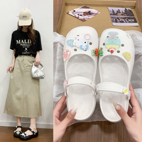 玛丽珍包头洞洞凉鞋女防滑夏季