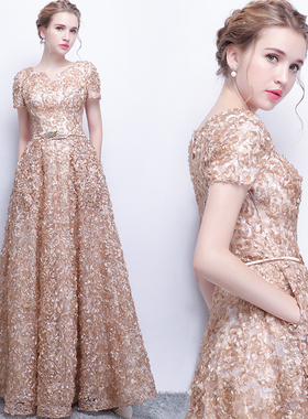 晚礼服女2025新款高贵优雅主持人长款韩式连衣裙修身显瘦年会晚装