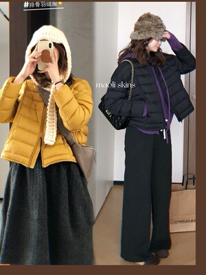 毛丽小四郎【韩女】经典简约百搭宽松排骨羽绒外套女轻薄保暖冬