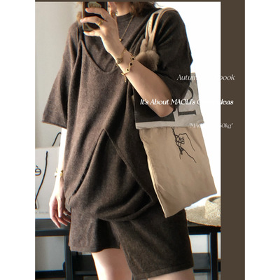 毛丽小四郎【两面穿】松弛感韩系慵懒风宽松针织吊带上衣A字大版