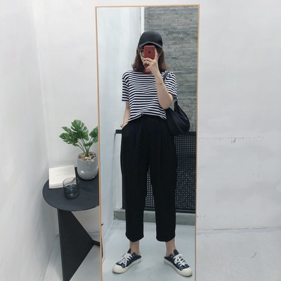 毛丽小四郎简洁清凉直筒西裤