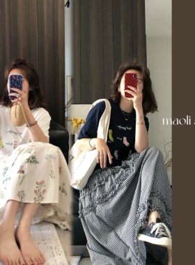 毛丽小四郎【袜子Hod gepodge】趣味印花短袖T恤女夏美式宽松随性