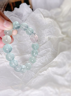 【薄荷绿宝】天然绿手链光粉春日清露冰透手串送女朋友送闺蜜