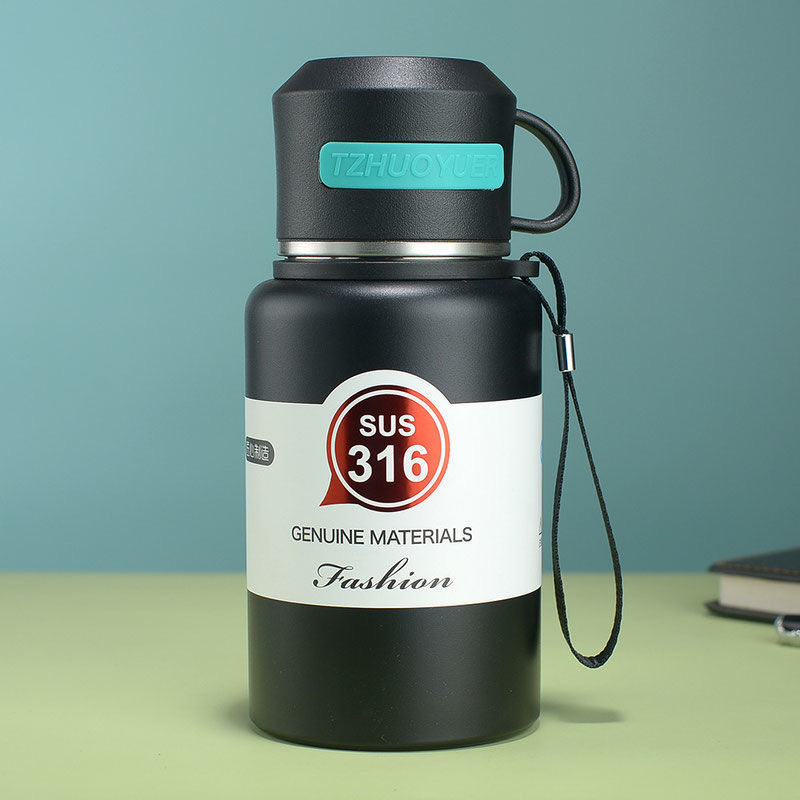 杯乐熊316不锈钢保温杯便携大容量水杯男女带挂绳户外运动水壶