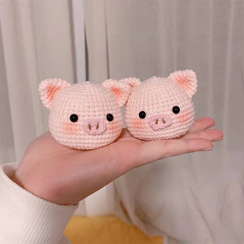 SPRING WOOL DIY KNITTING MATERIAL BAG CROCHET DOLL CUTE PIGGY PENGUIN KEYCHAIN PENDANT GIRLFRIEND GIFT