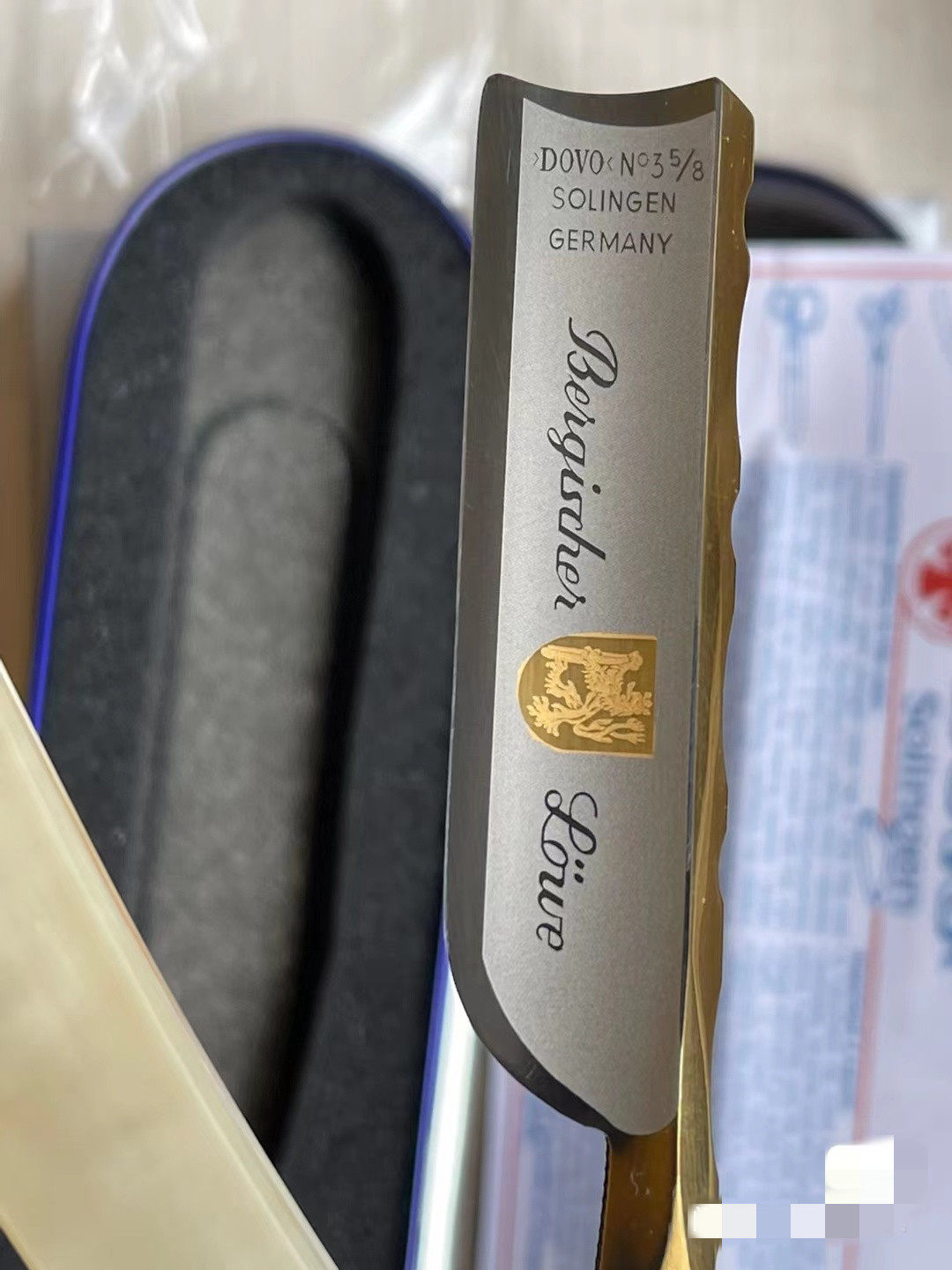 dovo3580德进水牛角手柄刮胡刀刮脸刀老式剃须刀传统直剃刀