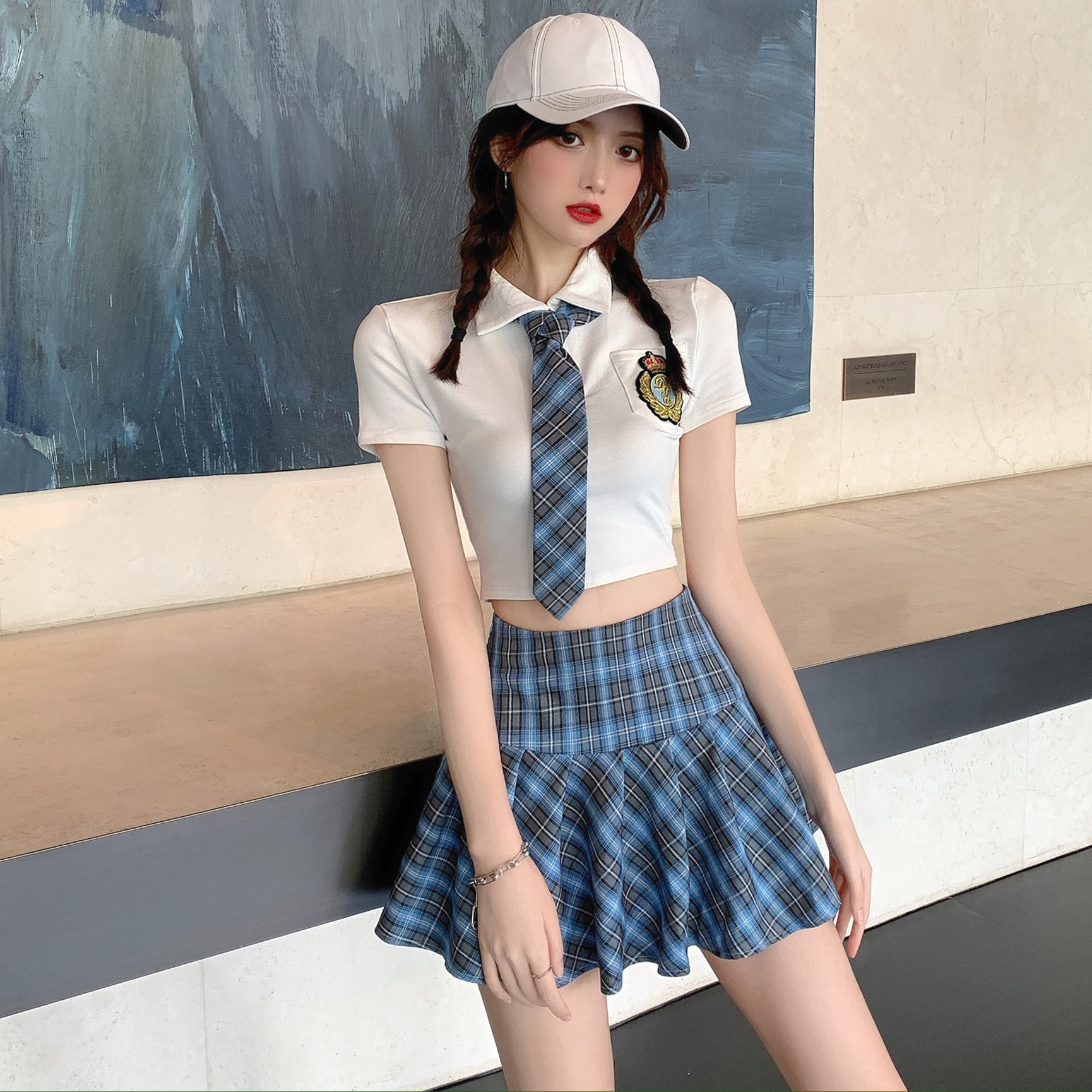 网红女主播服装学院风诱惑jk徽章