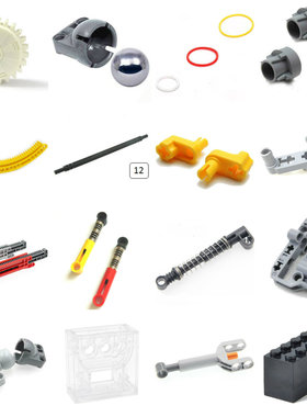 兼容某高小颗粒积木科技配件24121涡轮箱6151167 环形齿轮条 曲柄