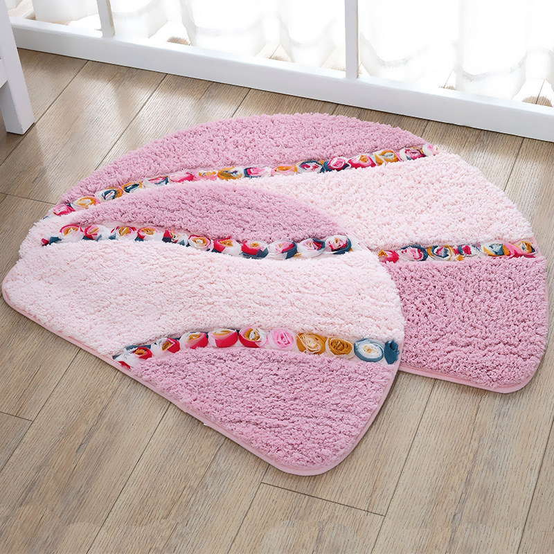 可爱半圆形地垫少女心卧室房间门垫浴室厕所卫生间门口吸水踩脚垫