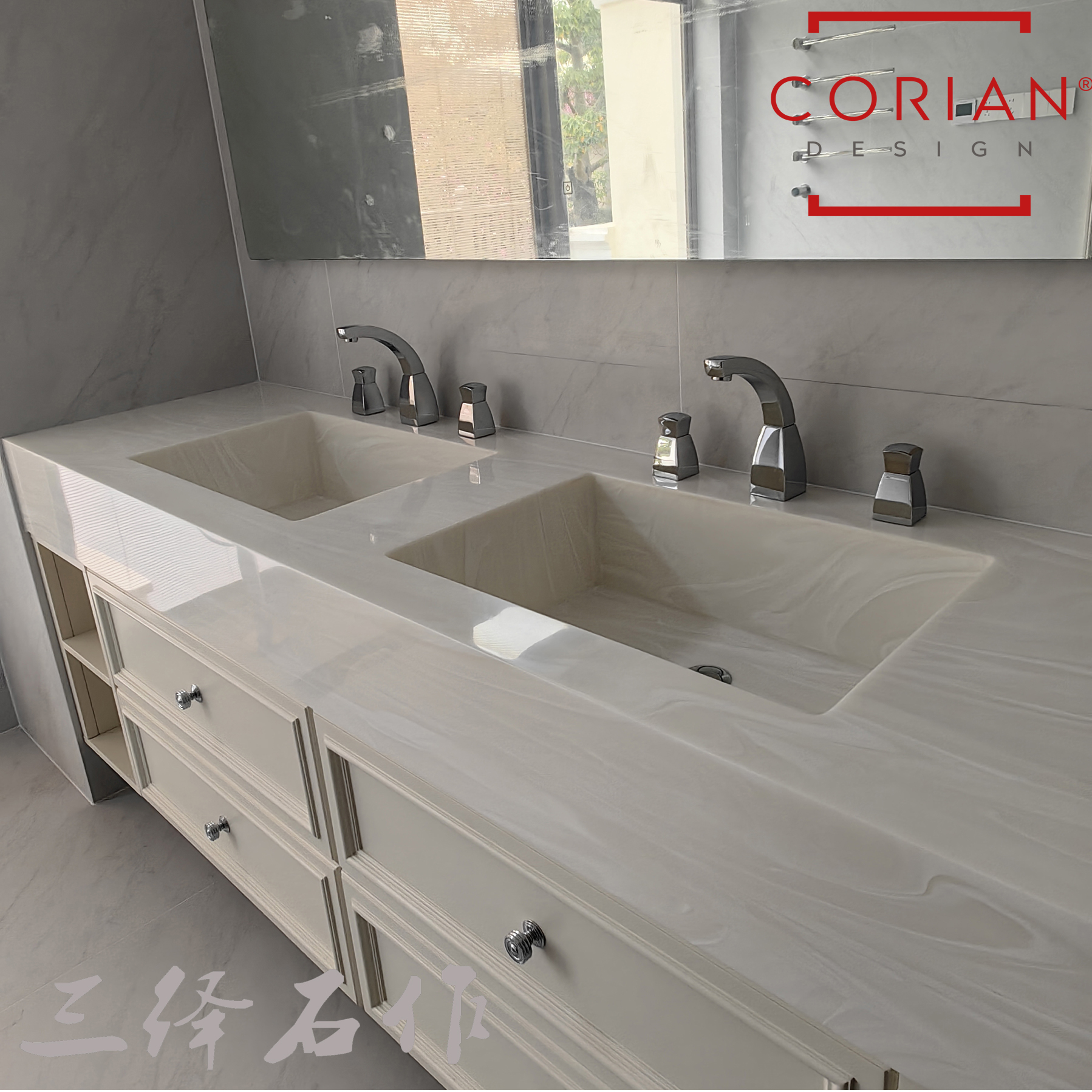 杜邦可丽耐卫浴一体盆无缝热销