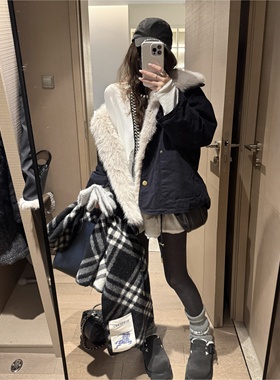 FILLE | 毛毛派克棉服 慵懒氛围感复古皮草仿狐狸毛保暖工装外套