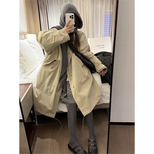 FILLE韩系宽松中长款工装棉衣