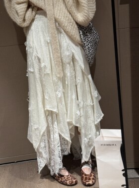 FILLE｜蕾丝针织纱裙 高品质气质重工丝绒立体蝴蝶结绣花半身裙