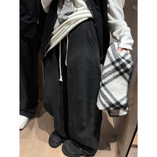 子女2025冬 气质休闲百搭显瘦遮肉保暖长裤 FILLE 加绒弯刀卫裤