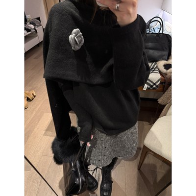 FILLE斗篷披肩毛衣复古羊毛保暖