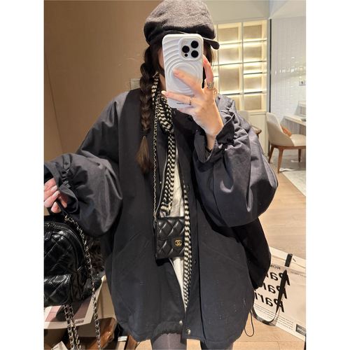 休闲韩系减龄工装风花苞棉衣