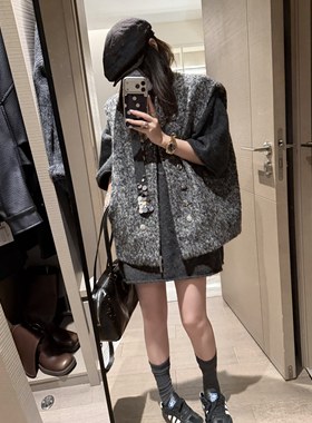 FILLE | 多扣毛圈棉马甲 复古设计棉服无袖叠穿外套2025新款外穿