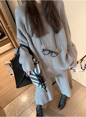 FILLE｜毛衣七分裤套装 气质温柔慵懒松弛感上衣阔腿裤针织两件套