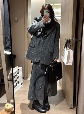 FILLE | 蝴蝶结毛呢西装 高级设计感小香风学院风夹棉挺括外套