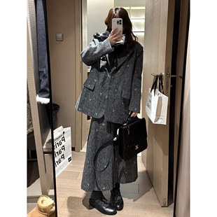 FILLE 高级设计感小香风学院风夹棉挺括外套 蝴蝶结毛呢西装