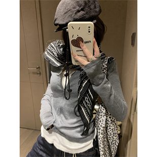 叠穿上衣 撞色拼接打底长袖 FILLE｜拉链假两件针织 高级感休闲修身