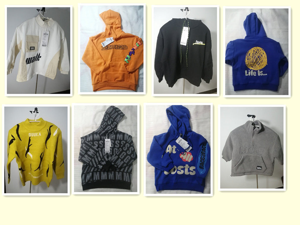 布  品牌折扣童装中大童男童加绒厚卫衣青少年学生儿童连帽休闲服