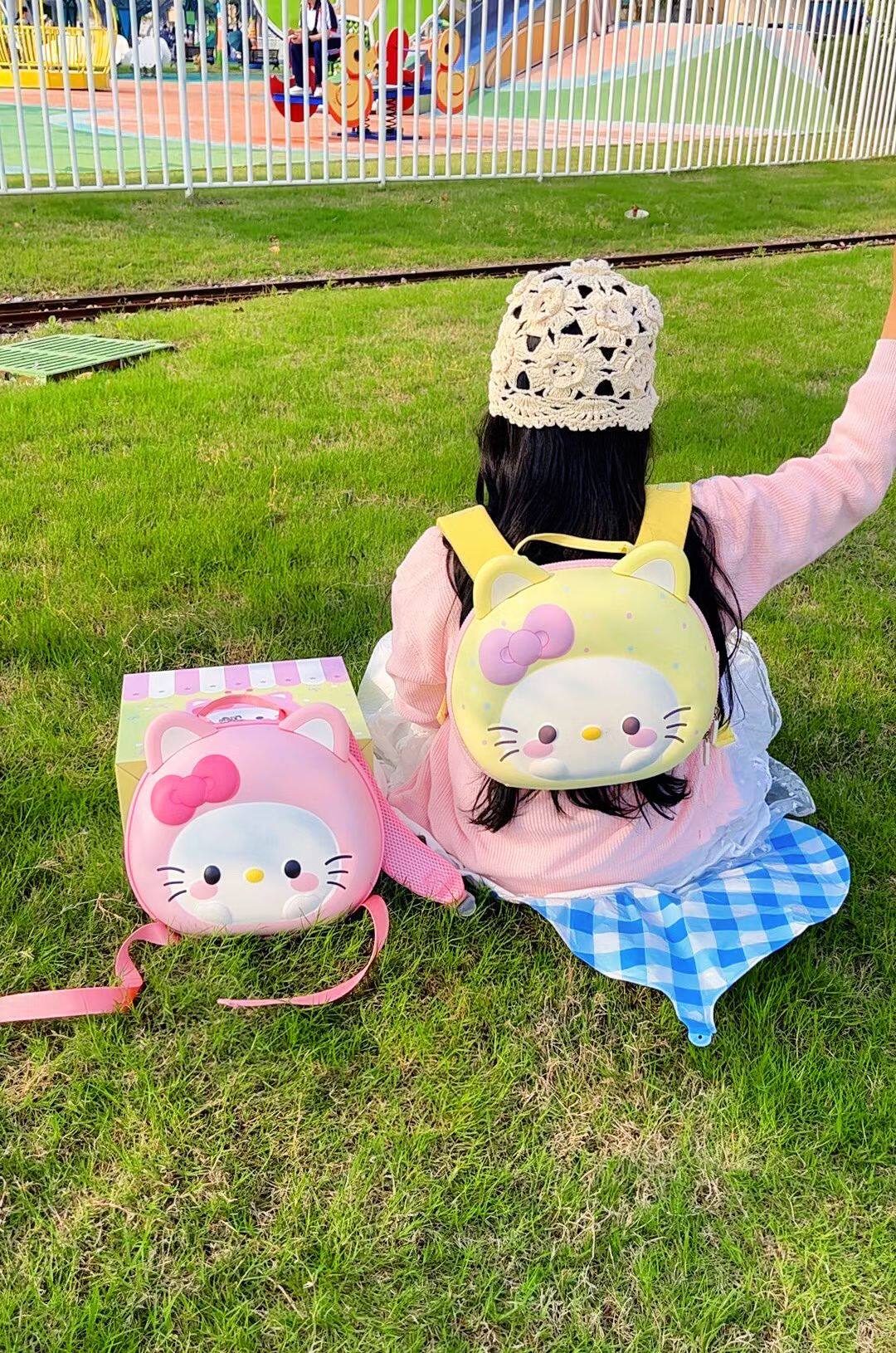 儿童书包幼儿园宝宝可爱卡通小背包女孩外出旅猫咪轻便双肩包