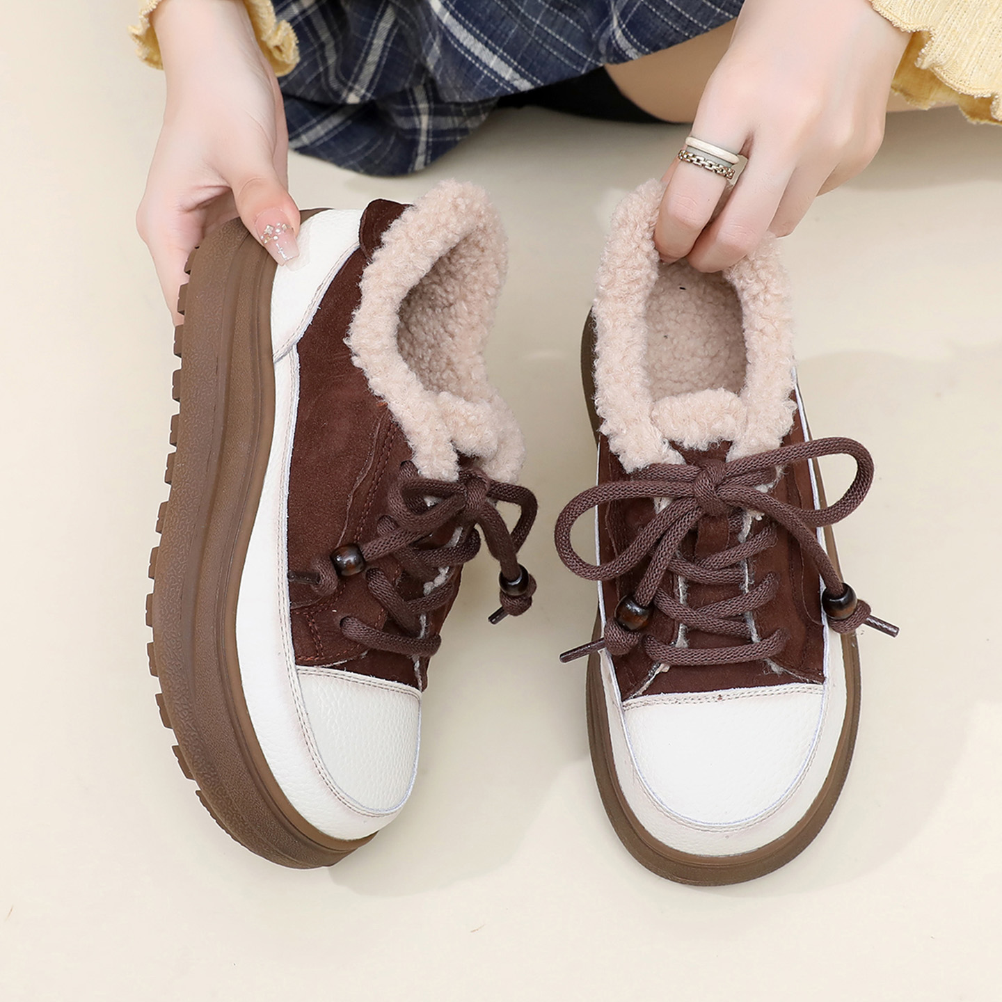 真皮保暖休闲鞋时尚洋气