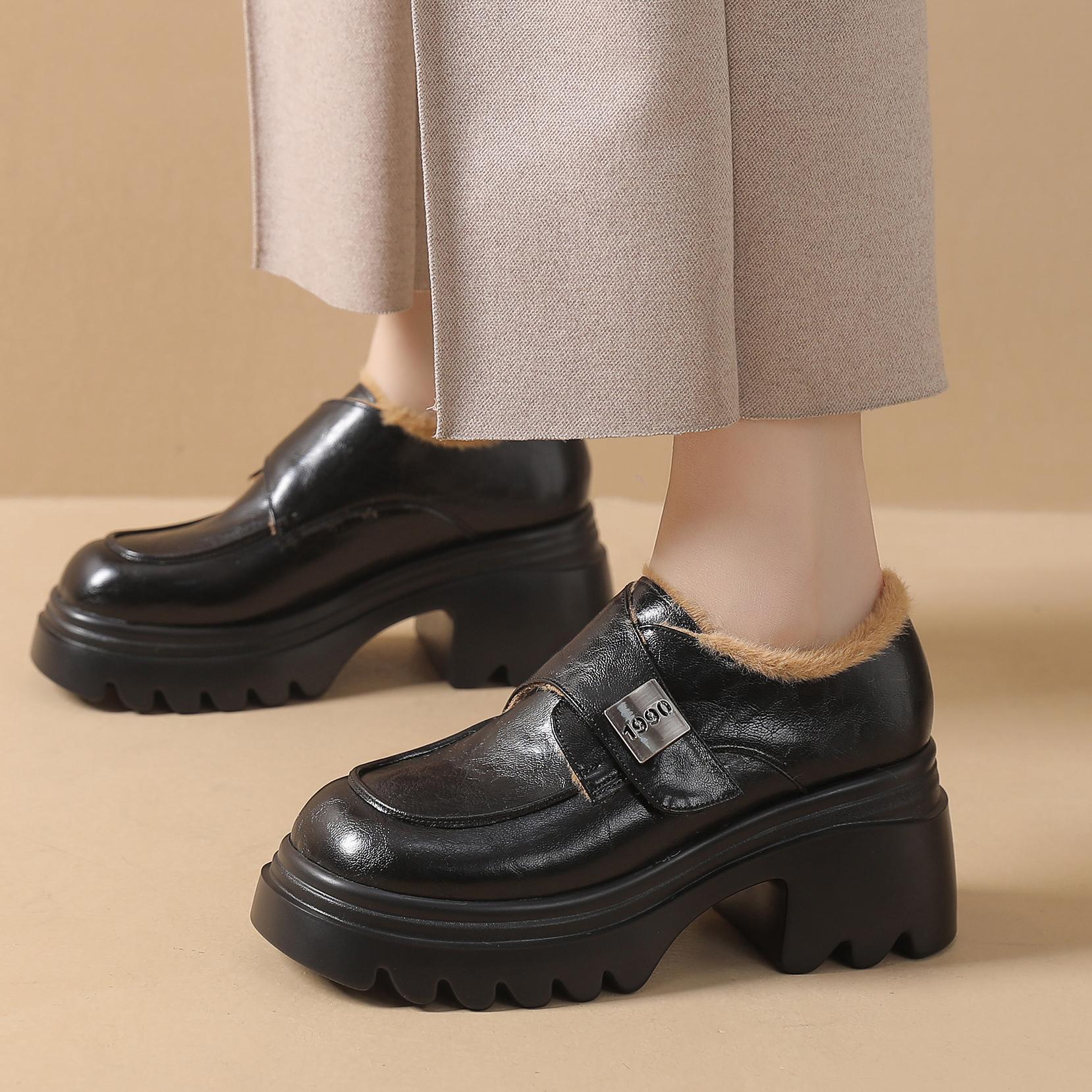 迪亚曼泰新款英伦风厚底单鞋