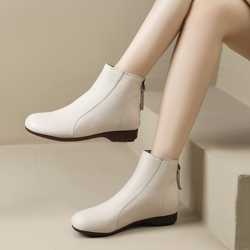 休闲短靴平底软底春秋单靴