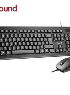iFound方正科技F8106有线键盘鼠标套装USB外接笔记本台式电脑通用