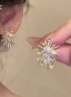 露露酱NN～「浪漫烟花」耳钉轻奢小众精致 气质百搭高级感满天星