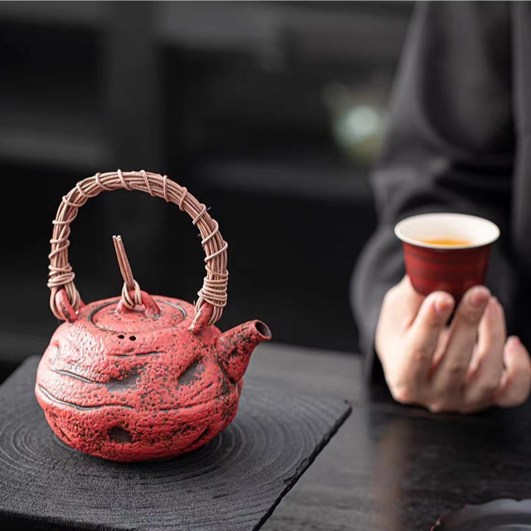 功夫茶壶单壶带过滤泡茶煮茶壶烧水壶复古故宫红山楂红茶器