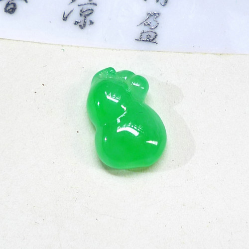 如意坊冰种阳绿葫芦吊坠裸石镶件