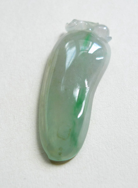 缅甸天然A货翡翠 冰糯种飘绿福瓜吊坠挂件玉坠玉石吊坠230730