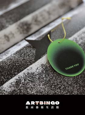 CARD 原创创意荧光绿色橙色黑色祝福生日节日礼物吊牌卡片