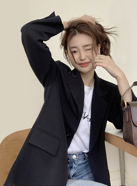黑色西装外套女2026春秋新款设计小众炸街小个子高级感气质小西服