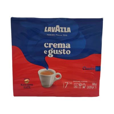 拉瓦萨Lavazza经典浓醇咖啡粉（双包装）500g 意大利进口纯黑咖啡