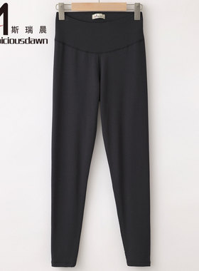斯瑞晨莫代尔羊驼绒打底裤女士中厚外穿棉裤高腰修身保暖裤1316B