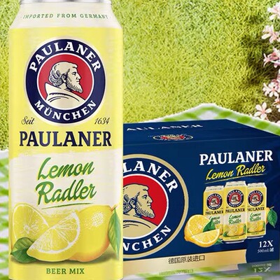 保拉纳（PAULANER）柏龙 柠檬味精酿果啤500ml*12罐装组合装