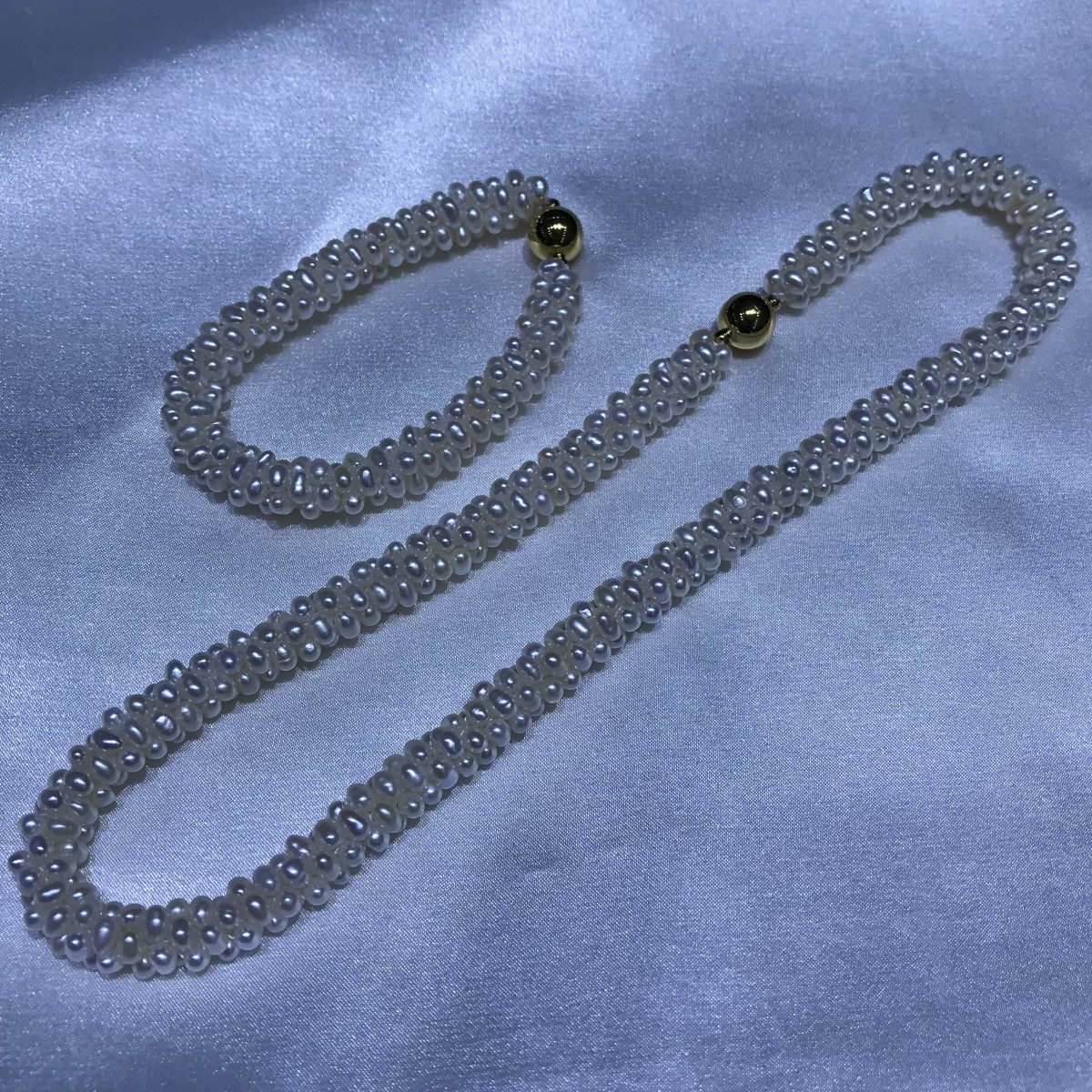 天然强光淡水珍珠项链多层缠绕麻花链叠戴颈链锁骨复古宫廷百搭