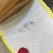 王妃吊坠头18K金锆石吊坠空托diy配件珍珠加厚万能AU750手工托