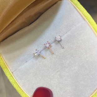 王妃吊坠头18K金锆石吊坠空托diy配件珍珠加厚万能AU750手工托