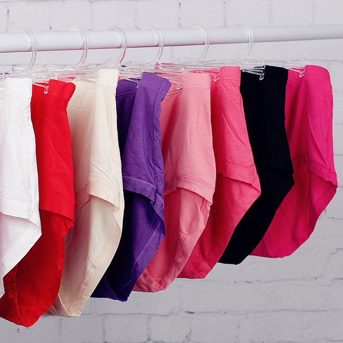 hello胖妞特大码女装实拍胖mm胖妹大码内裤200斤纯色舒适三角内裤