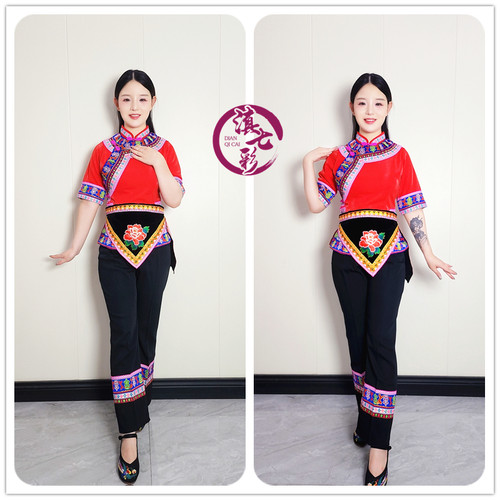 滇七彩2023银丝宝卡丹皇短袖黑裤