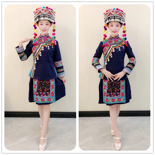 精品女装土布滇七彩粗棉布绣花新