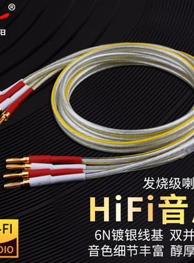 台湾杨阳YYAUDIO 6N镀银喇叭线环绕线发烧主音箱线香蕉头中置线材