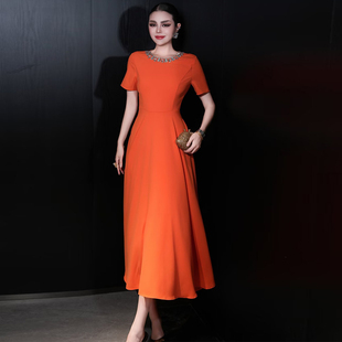 法式显瘦气质小礼服轻奢高级感长裙上流社会收腰小香风a字连衣裙