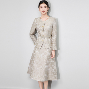 高级感轻奢重工提花国风西服套装 套裙女气质时尚 两件套 西装 新中式