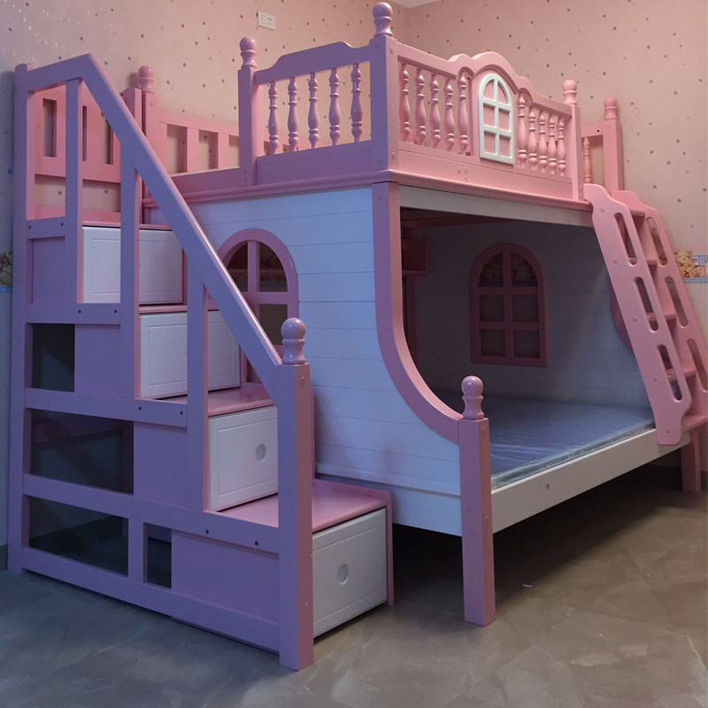 上下床双层床 儿童床 公主 梦幻 小户型成人实木1.5米母子多功能|msdalam kategori perabot kediaman, katil kelas, tinggi/katil gambar - dari Buy2taobao.com untuk memberikan perkhidmatan ejen Taobao profesional membeli